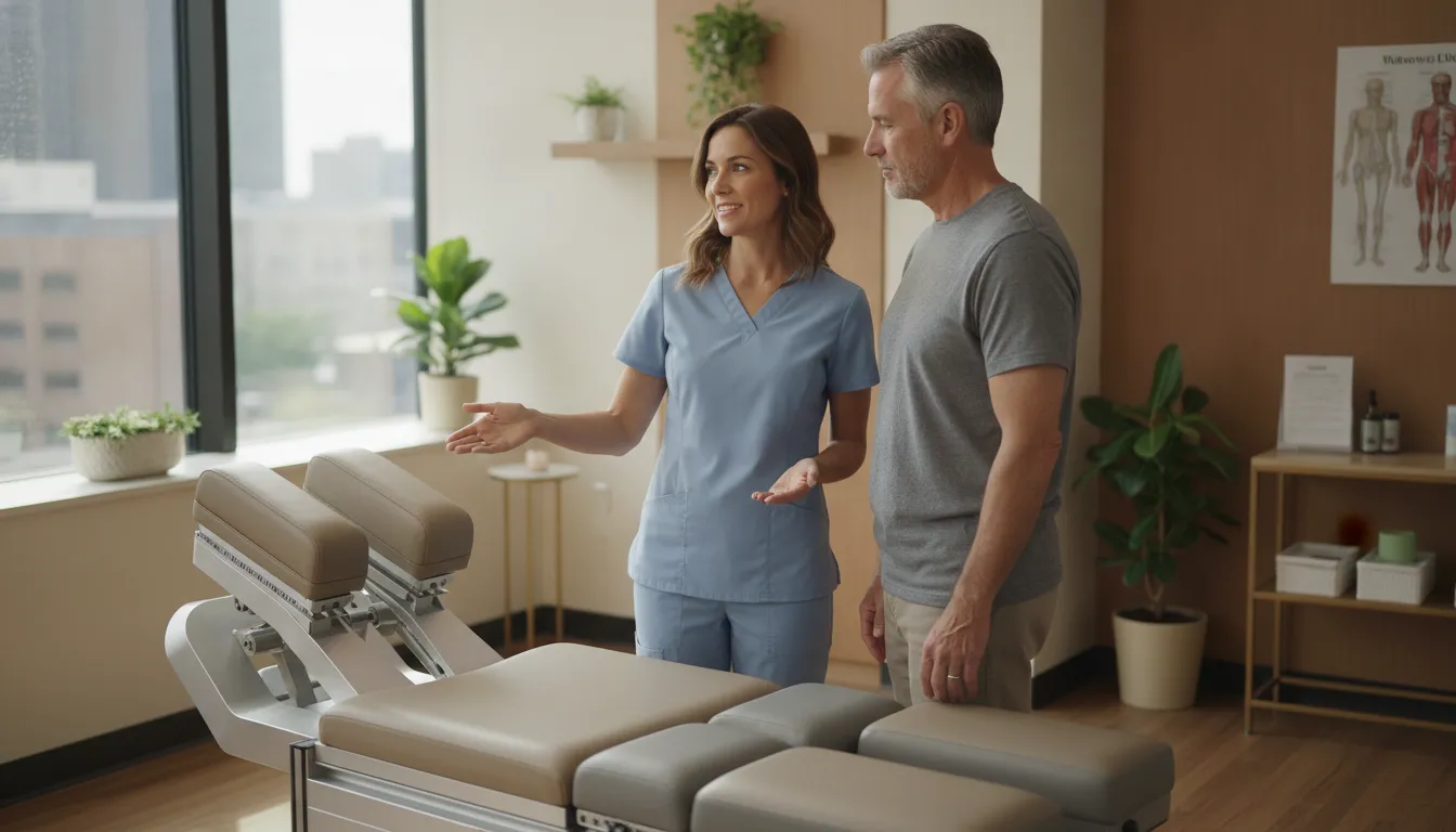 DRX9000 contraindications safety evaluation in a Chicago chiropractic clinic